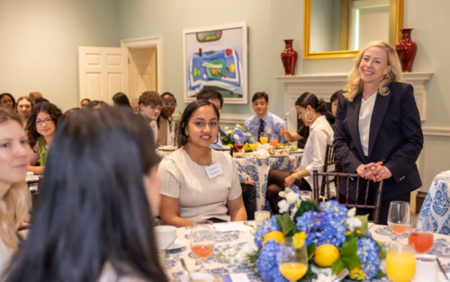 PPSF fellows have breakfast with President Maurie McInnis