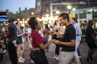 Salsa dancing on Broadway